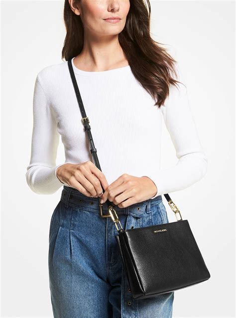 trisha medium pebbled leather crossbody bag|michael kors pebble leather crossbody.